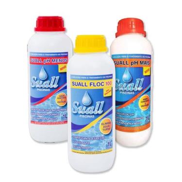 Imagem de Kit Produtos De Tratamento Para Piscina Com Clarificante Ph Menos e Ma