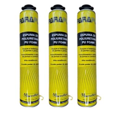 Imagem de Espuma Expansiva Poliuretano Portas Janelas Batentes 750ml/720gr - Kit