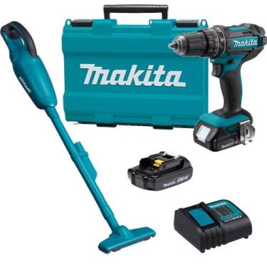 Imagem de Parafusadeira Furadeira 18V com Bateria e Carregador + Aspirador de Pó