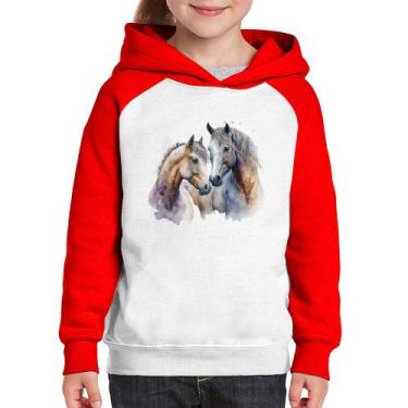 Imagem de Moletom Infantil Cavalo e Égua - Foca na Moda, Branco, Vermelho, 4