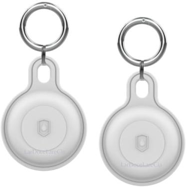 Imagem de KIT com 2 Capa Chaveiro Case Suporte Airtag Pet Capinha Compatível Com Apple AirTag, Capa Protetora Capinha Em Silicone Premium - Branco