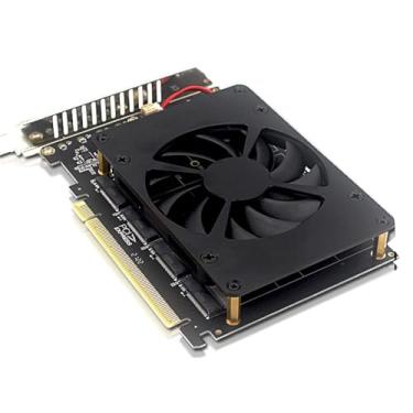 Imagem de Placa de expansão PCIE X16 NVME M.2 MKEY SSD RAID matriz adaptador