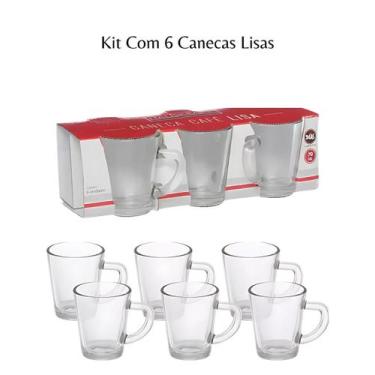 Imagem de Kit 6 Canecas Para Café Lisa 70 ml Hauskraft , Transparente