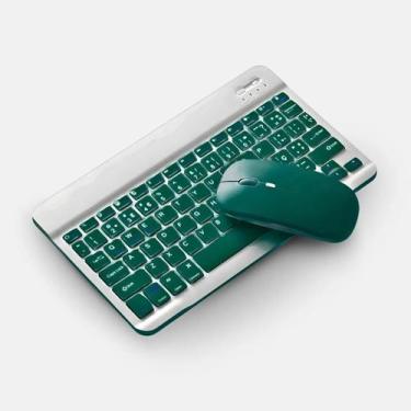 Imagem de Teclado Sem Fio Bluetooth Recarregável Com Mouse - VERDE In - B2Home