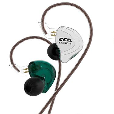 Imagem de Fone de ouvido IEM, CCA C10 4BA+1DD HiFi híbrido intra-auricular, fone de ouvido com fio com cancelamento de ruído estéreo esportivo com cabo destacável para vocais baixos, pop folk ACG (sem microfone