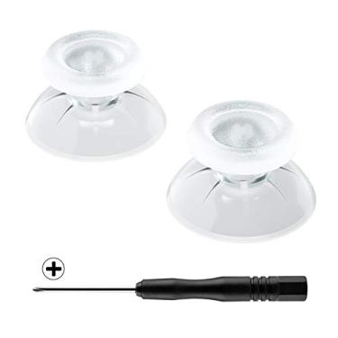Imagem de eXtremeRate Joystick de substituição transparente 3D para controle PS5, palitos analógicos de polegar com chave de fenda para controle Playstation 4, PS4 Slim Pro