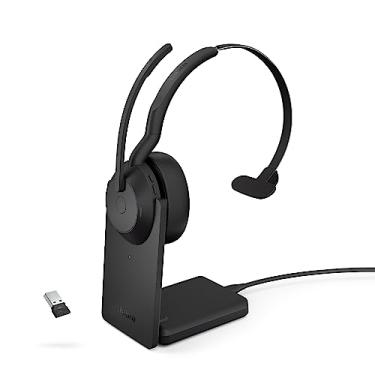 Imagem de Jabra Fone de ouvido sem fio Evolve2 55 Mono com suporte de carregamento Tecnologia AirComfort, microfones com cancelamento de ruído e cancelamento de ruído ativo - Funciona com plataformas UC como