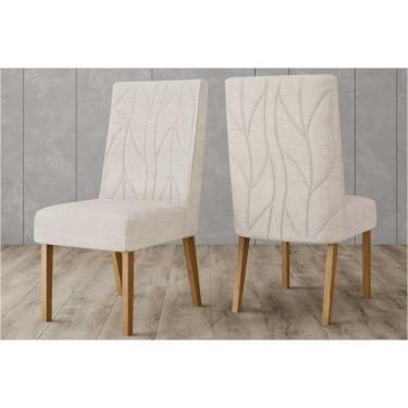 Imagem de Kit 2 Cadeiras De Cozinha Eloá Nature-linho Bege - Henn