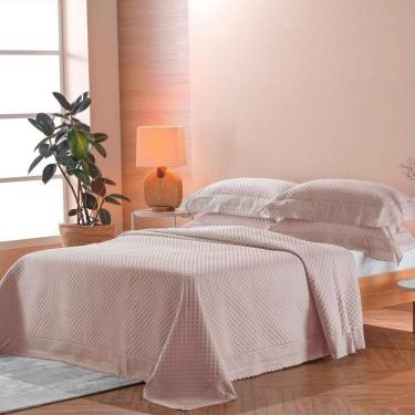 Imagem de Cobre Leito Bordare Premium Com Porta Travesseiro Appel Rosa Secrets - Queen