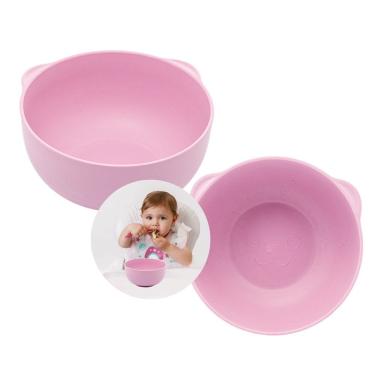 Imagem de Bowl Infantil Bebê Urso Baby Bear Rosa Tigela Fibra De Bambu Pp 14cm Lyor