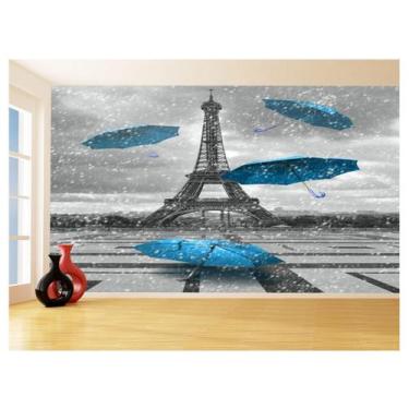 Imagem de Papel De Parede Paris Eiffel Guarda Chuva Céu 3,5M Ncd315 - Você Decor