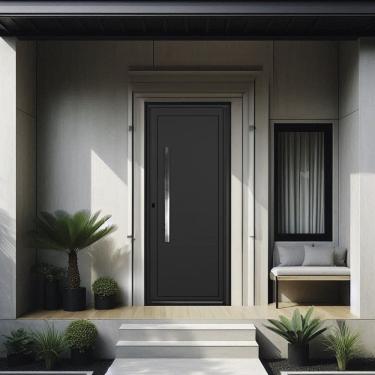 Imagem de Porta de Aluminio Lambril 210x90cm com Puxador Project Preto