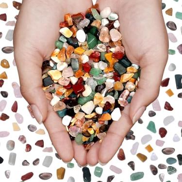 Imagem de Chips de cristal triturados mistos a granel 900 g 2400 peças sortidas lascas de pedra rolada natural polido misto chacra aquário cascalho pedras para plantas suprimentos terrário tanque de peixes