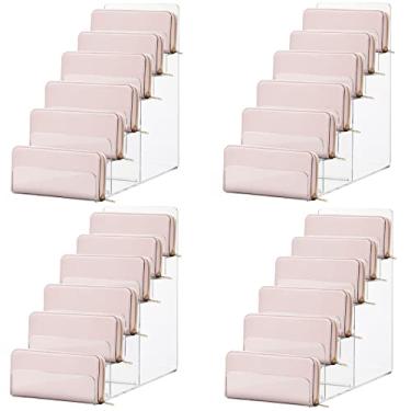 Imagem de Cabilock Suporte De Acrílico Para Bolsa, 6 Níveis, 4 Unidades, Prateleira Elevatória, Carteira, Armazenamento, Guardar Bolsa Feminina, Pendurada