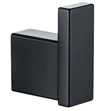 Imagem de Ganchos de banheiro de aço inoxidável preto - Suporte de papel higiênico de parede, barra de toalhas - Acessórios de cozinha e banho, gancho para roupão