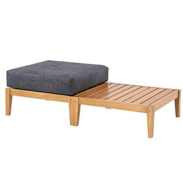 Imagem de Conj. Puff Preto + Mesa De Centro Cannes Base Mel - 72434 - Sun House