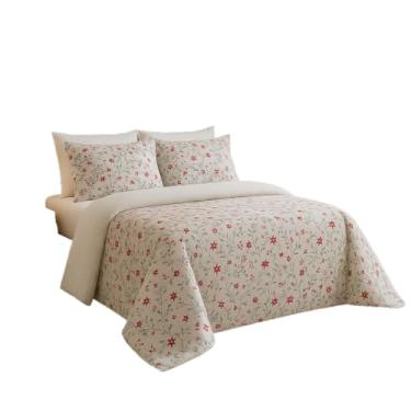 Imagem de Edredom Queen & Cobredom Casal - Kit Aconchegante com Forro Sherpa e Estampas Exclusivas para Inverno(GALHO VERMELHO)