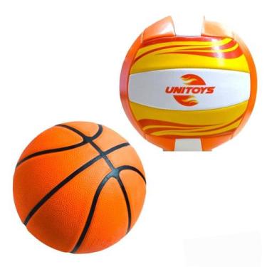 Imagem de Kit Bola de Basquete e Volei Sport Tamanho Oficial Reforçada - Officia