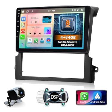 Imagem de 8 núcleos 4 + 64 GB para Kia Sorento 2004 2005 2006 2007 2008 Android Car Stereo, 9 polegadas 1280 * 720 IPS Touchscreen rádio veicular sem fio Carplay 59UI Navegação GPS WiFi 32EQ DSP Backup Camrea