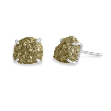 Imagem de Brinco Tarraxa Pirita - Cristal Natural, Prata 925