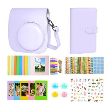 Imagem de Aisnyho Kit de acessórios Instant Mini 12 compatível com Fujifilm Instax Mini 12, inclui mini 12 capas + álbum de fotos e molduras + adesivo DIY + moldura para pendurar na parede + filtros (roxo lilás