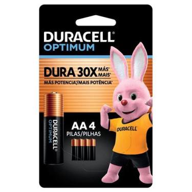 Imagem de Pilha Optimum AA Pequena Duracell Com 4 Unidades