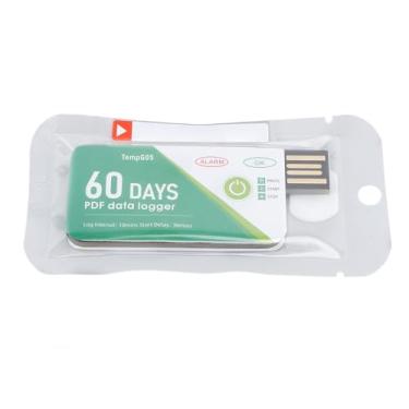 Imagem de Dados de temperatura USB Logger Recorder Resistente à água descartável 60 dias Monitorando grande capacidade de armazenamento para transporte de transporte frio Logística de