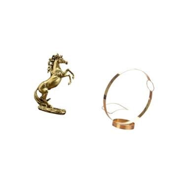 Imagem de Fenteer Decoração de Mesa com Estatueta de Cavalo Feita à Mão E Suporte para Garrafas de Vinho de Ferro para Hotéis, Estantes, Lareira, Organizador E Armazena