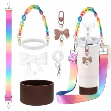 Imagem de Stanley Cup Conjunto de acessórios para garrafa de água esportiva Tumblers Essentials Cup e pingentes de joias de flores para garrafa de 400 ml, 850 g, 1,134 g