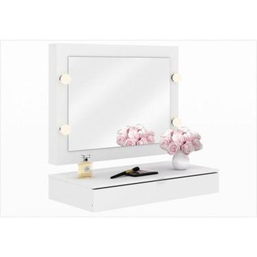 Imagem de Penteadeira Suspensa Pe2004 Com Painel Espelho Pe2006 Branco - Tecno Mobili