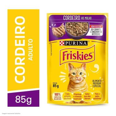 Imagem de Ração Úmida Gatos Adultos Cordeiro 85g Friskies