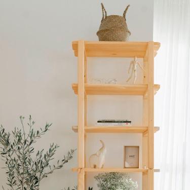 Imagem de Estante Laguna 6 Prat 180ax60lx42p Em Madeira Cor Mel