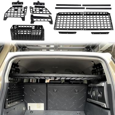 Imagem de CTH Sistema modular de painel de armazenamento FJ Cruiser 2007-2022 - ferro de alumínio preto - capacidade de 80 kg - Kit completo - Suportes de carga para porta-malas de carro - expansível, organiza
