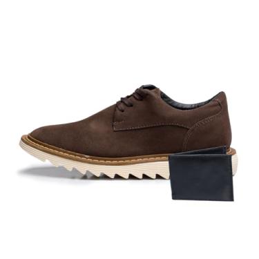 Imagem de Sapato Social Oxford Masculino em Camurça, Estilo Brogue com Solado Tratorado e Carteira, para Festas e Uso Diário (Café Off, BR, Adulto, Numérico, 39)