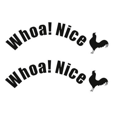 Imagem de 2 peças de adesivos de banheiro humorísticos, adesivo de banheiro Whoa Nice, decalques removíveis para assento de vaso sanitário com citações engraçadas, arte de parede para decoração de porta de