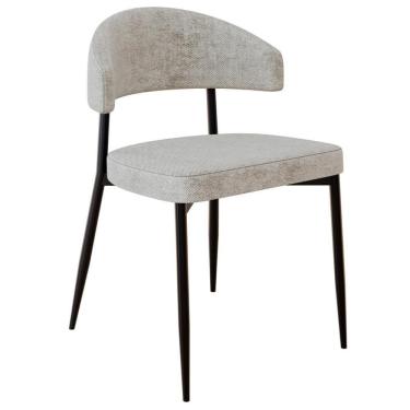 Imagem de Cadeira De Jantar Estofada Fixa Chloe M25 Linho Lautrec Off - Mpozenato