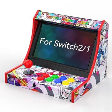 Imagem de D.Gruoiza Arcade Fighting Stick Dock for Switch 2/Switch OLED/Switch– 12 Game Card Slots, Turbo & C Button Support, Play While Charging, Portable Arcade Machine Alternative (Black)