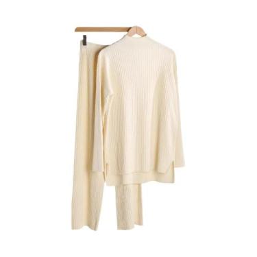 Imagem de Conjunto De Moletom Feminino De Outono Inverno Com Suéter De Gola Alta