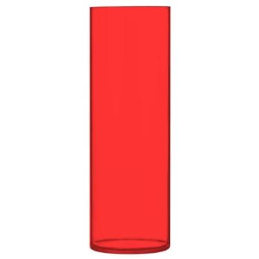 Imagem de JUZIHAI Vaso vermelho de cor sólida para flores, 9,9 cm x 30 cm, cilindro de plástico, moderno, vaso de flores para centro de mesa de casamento, decoração de casa