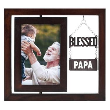 Imagem de InnoBeta Porta-retratos para papai, presentes de vovô de netos, papai abençoado, Dia dos Pais, Natal, aniversário, porta-retrato giratório 6R