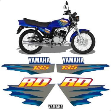 Imagem de SPORTINOX, Kit Adesivos Para Yamaha RD 135 1999 Moto Azul Completo