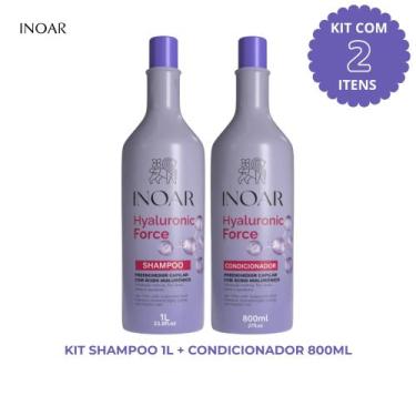 Imagem de Kit Inoar Hyaluronic Force Shampoo 1L + Condicionador 800ML