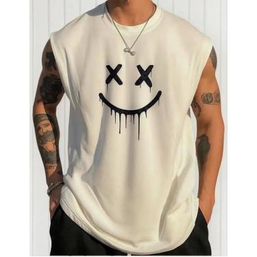 Imagem de Regata Masculina Smile Machão 100% Algodão Plus Size G1 Ao G5 - LISHOO
