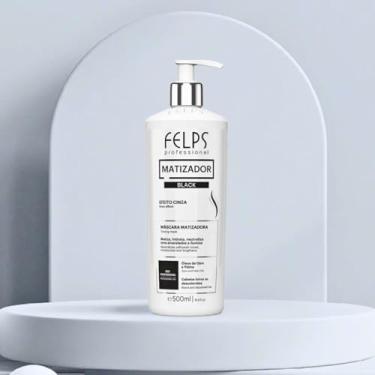 Imagem de Máscara Matizadora Black Efeito Cinza F3lps Color Magic Clay 4K Profissional Desamareladora Cabelo Loiro Grisalho Platinado Global 500ml