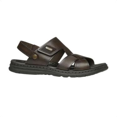 Imagem de Sandália masculina pegada em couro wave marrom, 41, Marrom
