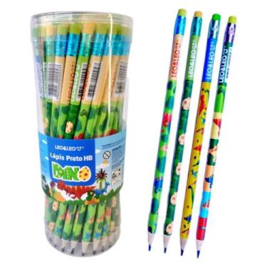 Imagem de Lápis Grafite Hb Dino C/ Borracha Pote 72 Und Leo&Leo Leonora - 72194