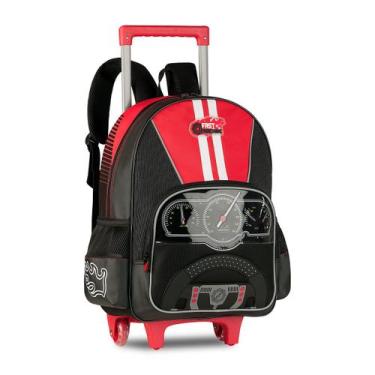 Imagem de Mochila Carrinho Infantil Fast Machine Bolsa Escolar Carros