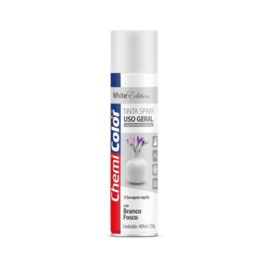 Imagem de Tinta Spray Branco Fosco 400ml Multiuso Decoração Móveis - chemicolor