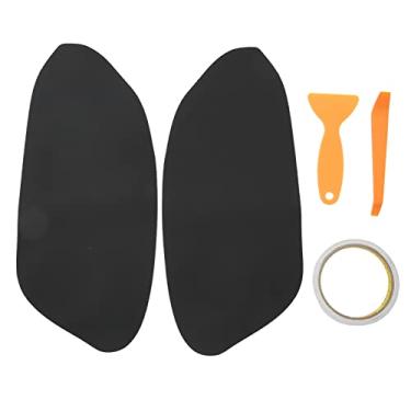 Imagem de Aramox 1 par de capa de apoio de braço esquerda direita para painel de porta de couro de microfibra almofada de apoio de braço de substituição para cruz de acordo (preto)