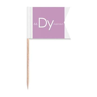 Imagem de Elementos Químicos Mesa menstrual Lanthanide Disprósium Dy Bandeiras de palito de dente Marcação para Bolo de Festa Prato de Queijo